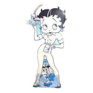Betty Boop Life Size 5ft Tall Retro Diner Waitress Skates Display Stand Up READ